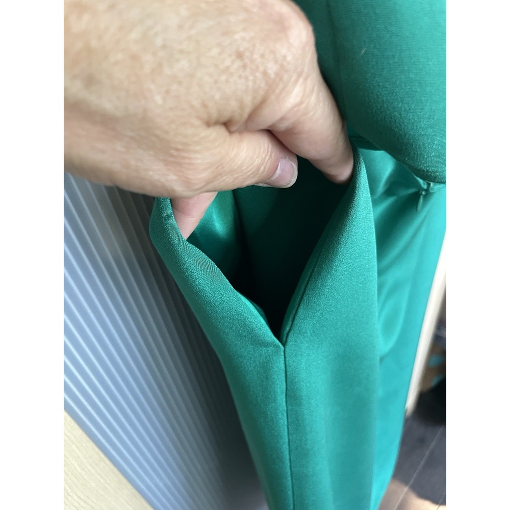 Kobi Halperin Kelly Green Shift Silk Dress US 4 Designer Party Wedding Luxury - Picture 7 of 8